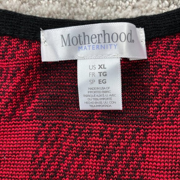 Motherhood Maternity Knit Shirt Women Size Extra Large XL Red Black Plaid - Picture 4 of 7